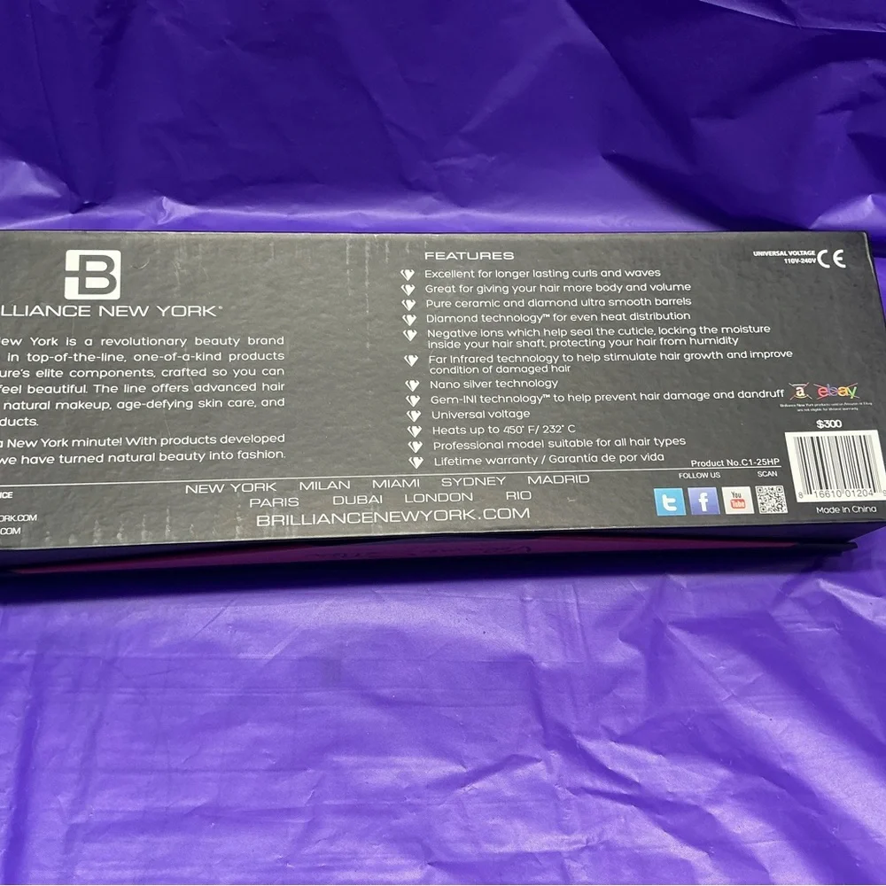 Hair Couture by Brilliance NY 1 in Curling Wand NIB‎ w tag